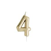 Gold Number '4' Candle image