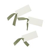 Place Card With Green Satin Knot - Pack of 8