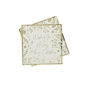 Gold 'Wishing You A Very Merry Christmas' Paper Napkins - Pack of 16 image