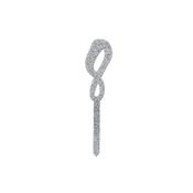 Silver Number '8' Glitter Acrylic Cake Topper