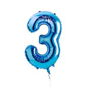 Blue Number '3' Foil 34" Balloon image