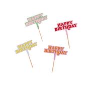 Happy Birthday Food Picks - Pack of 12