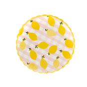 Lemon &amp; Gingham Paper Plates - Pack of 8