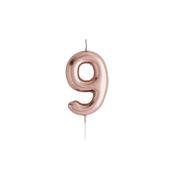 Rose Gold Number '9' Candle image