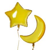 Moon 28" &amp; Star 24" Gold Foil Balloons - Pack of 2 image
