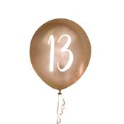 Gold Number '13' Latex 12'' Balloons - Pack of 5 image