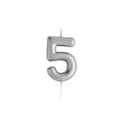 Silver Number '5' Candle image