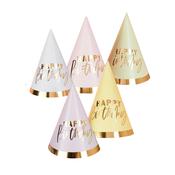 Pastel 'Happy Birthday' Party Hats - Pack of 10 image