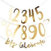 Gold 'Let's Celebrate' Customisable Card Banner x2 2m image