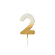 Gold Ombre Number '2' Candle image