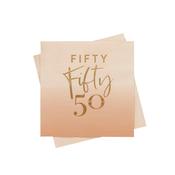 Gold Foiled 'Fifty' Paper Napkins - Pack of 16 image