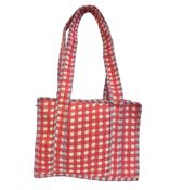 Micro Quilted Cotton Tote - Gingham image