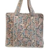 Quilted Cotton Tote Bag - Pomegranate