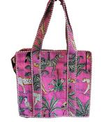 Quilted Cotton Tote Bag - Pink Jungle
