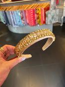 Velvet and Diamante Hairband - Champagne image
