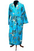 Cotton Dressing Gown - Turquoise