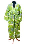 Cotton Dressing Gown - Leaf Green