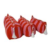 Makeup Bag - Orange and Pink Stripe image