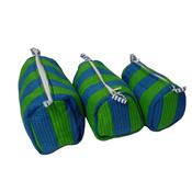 Makeup Bag - Blue and Green Stripe image