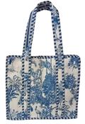 Quilted Cotton Tote Bag - Toile