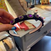 Thin Velvet Hairband - Purple