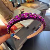 Velvet and Diamante Hairband - Purple image
