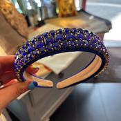Velvet and Diamante Hairband - Royal Blue image