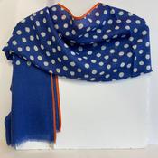 Polka Dot Wool + Silk Blend - Indigo