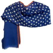 Polka Dot Wool + Silk Blend - Indigo