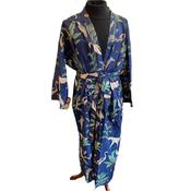 Cotton Dressing Gown - Navy