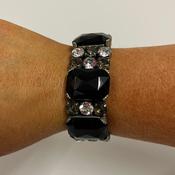 Tara Bracelet - Black and Diamante image