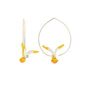 Nach Yellow Flying Parrot Hoop Earrings image