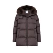 Yves Salomon A-line Down Jacket - Cold Brew