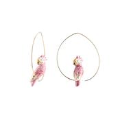 Nach Pink Cockatoo Hoop Earrings