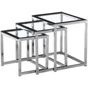 Henley Nest of Tables in Glass and Black image