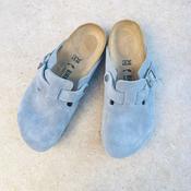 BIRKENSTOCK Boston Stone Blue Suede Leather image