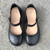 Handmade Mary Jane Style Leather Shoes - Black image