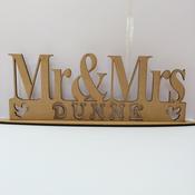 Mr. &amp;amp; Mrs. Personalised Wedding Table Sign image
