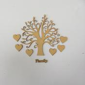 Craft Set Tree 16x16 Hearts 3cm Family 5cm image