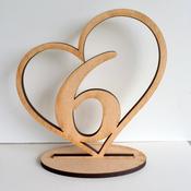 Love Heart Shape Table Numbers  image