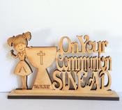 Communion  Wooden Keepsake Girl