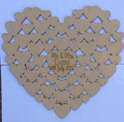 Personalised Wedding Heart Guest book 40cm X 40cm