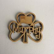 Shamrock with American Flag and Surname image