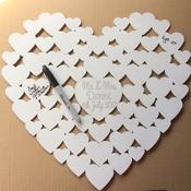 Personalised White Wedding Heart Guest book 40cm X 40cm