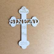 Communion Or Confirmation  White 3mm Wooden Cross