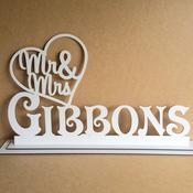 Mr. &amp;amp; Mrs. White Wedding Sign With Heart image