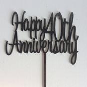 Happy 40th Anniversary Cake Topper image