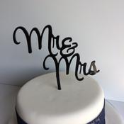Mr &amp;amp; Mrs Script Wedding Cake Topper image