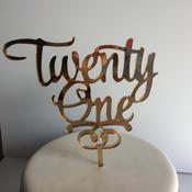 Twenty One Script Birthday Cake Topper image