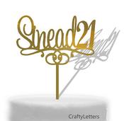 Personalised Birthday Cake topper with Age on swash image